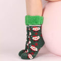 Chaussettes d&#39;hiver de pantoufle hivernales personnalisées non glissées Sherpa